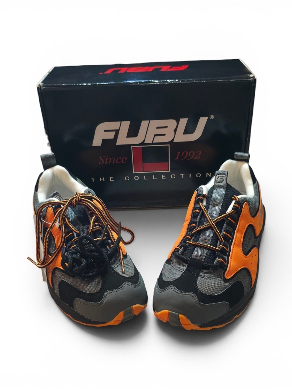 FUBU Men’s Orange & Gray Chunky Trainer Sneakers